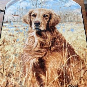 Northwest Nicole Miller Golden Retriever soft throw blanket approx 50x60”